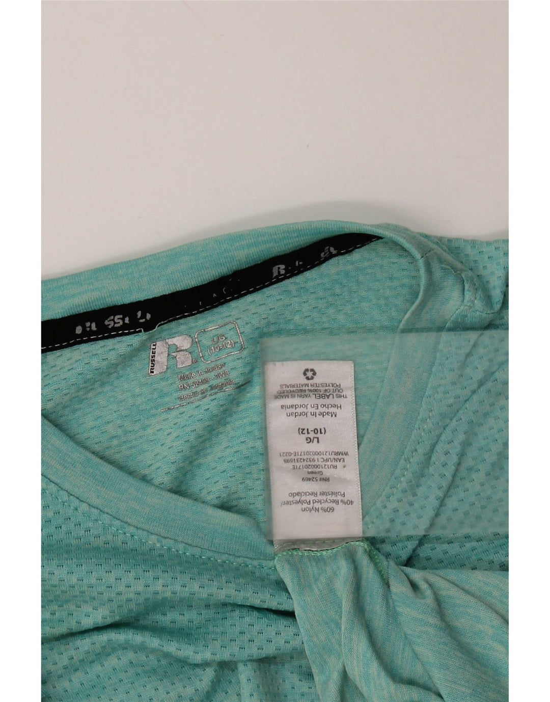 RUSSELL ATHLETIC Drenge Dri-Power T-shirt Top 10-11 år Stor turkis