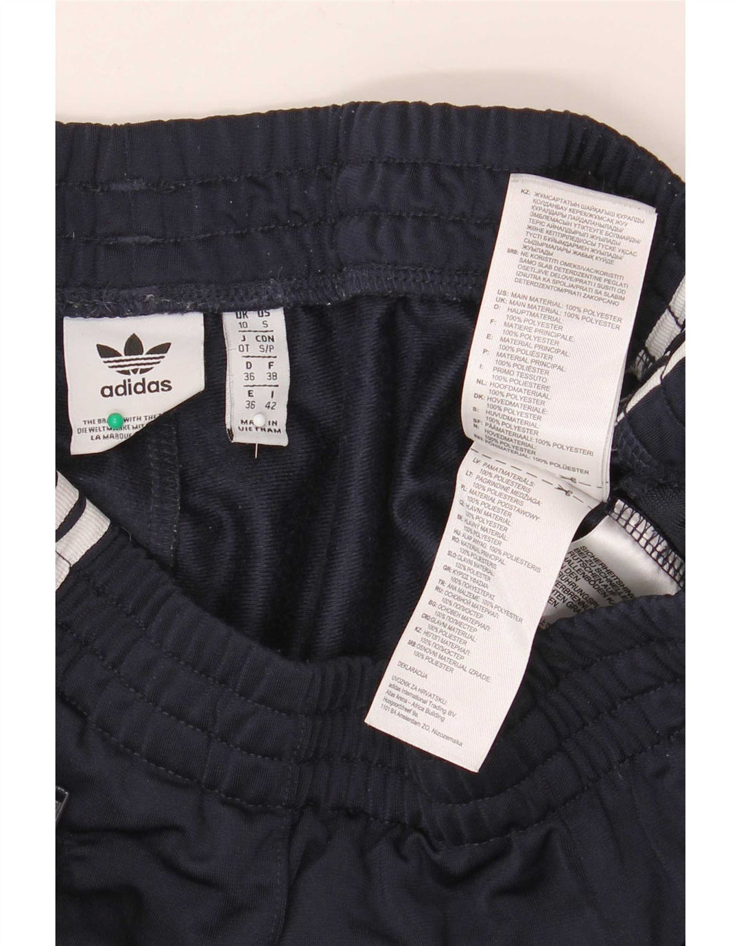 Adidas Dame træningsdragt Bukser Joggers UK 10 Small Navy Blue Polyester