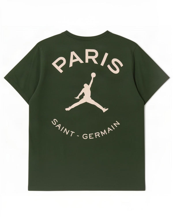 Jordan Herre Paris Saint- Germain Grafisk T-Shirt Top XL Grøn Bomuld