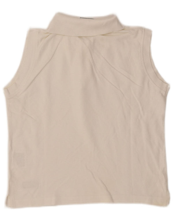 CHAMPION Womens Crop ærmeløs poloshirt UK 16 Stor hvid bomuld