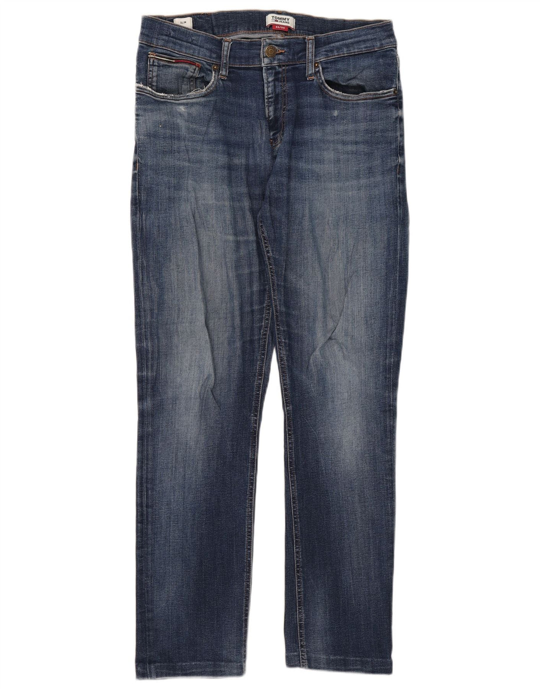 Tommy Hilfiger Herre Slim Jeans W32 L29 Blå