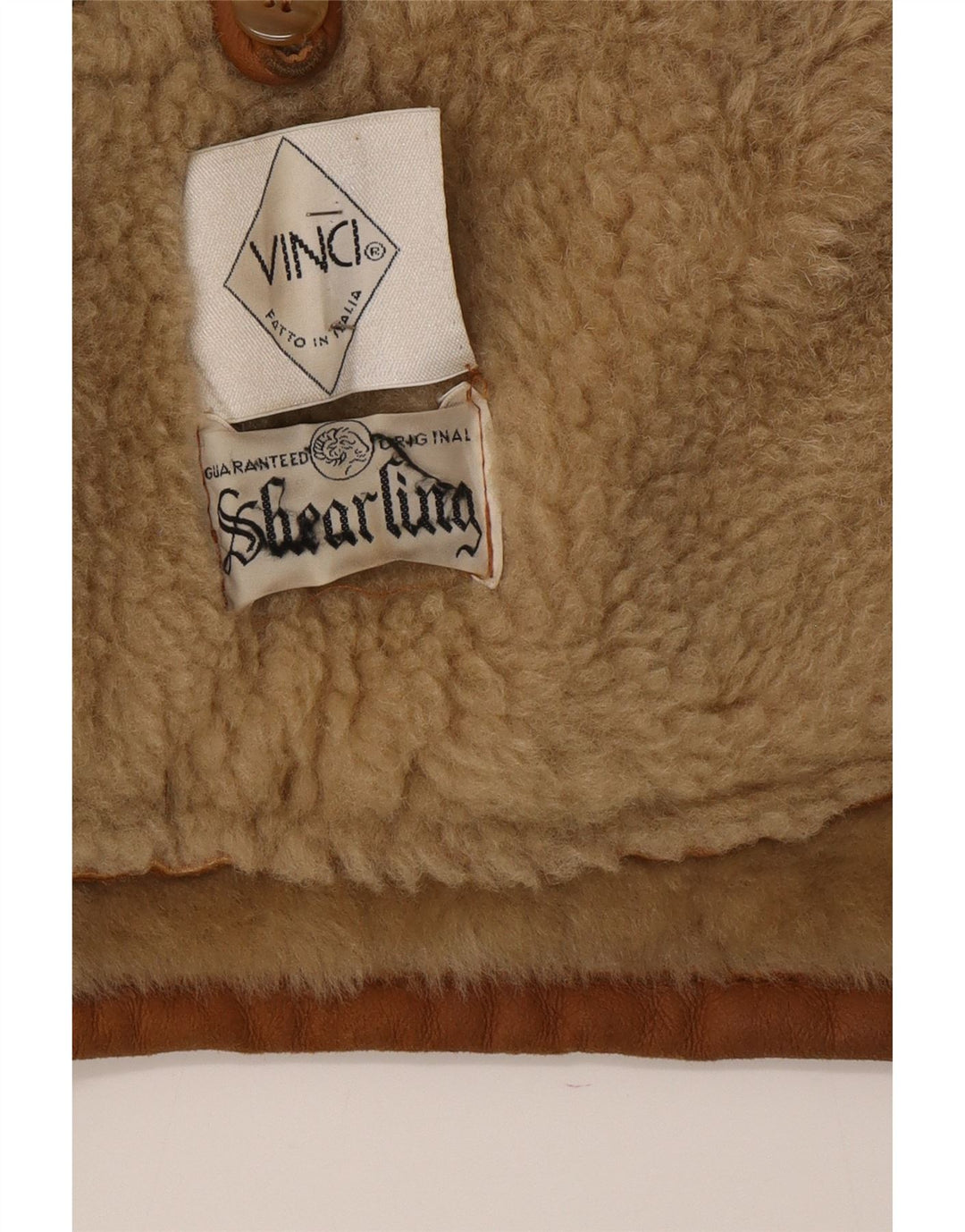 Vinci Herre Shearling Jacket UK 40 Stort brunt læder