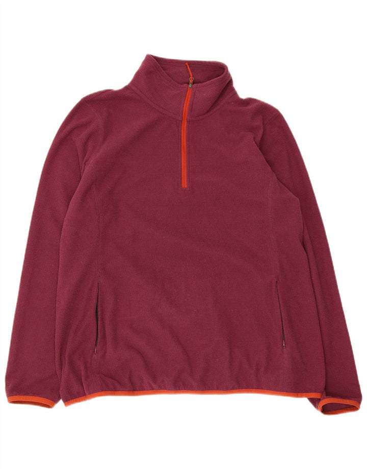 Orvis Dame Fleece Jumper med lynlås DK 16 Stor Burgundy Polyester