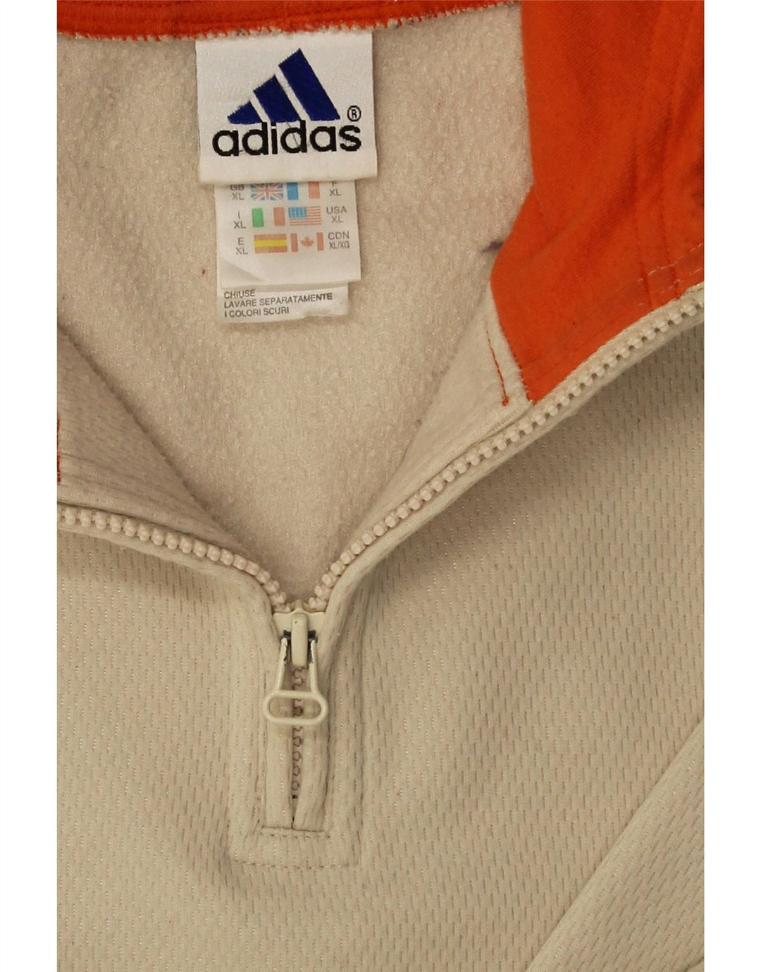 Adidas Hættetrøje med lynlås til mænd XL Beige Polyester