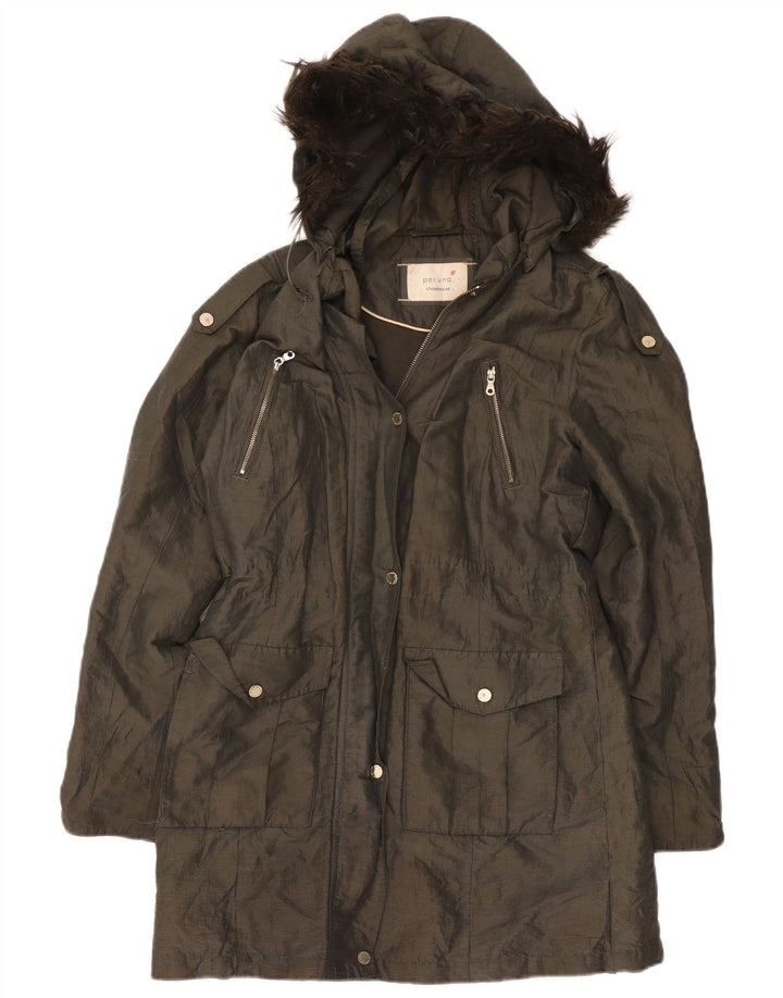 Marks & Spencer Dame Per Una Hætte Military Jacket UK 10 Small Khaki