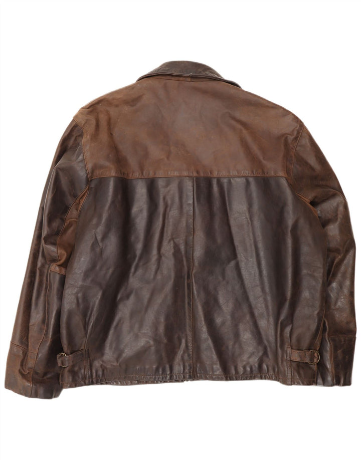 Vintage herre læderjakke UK 44 2XL Brun