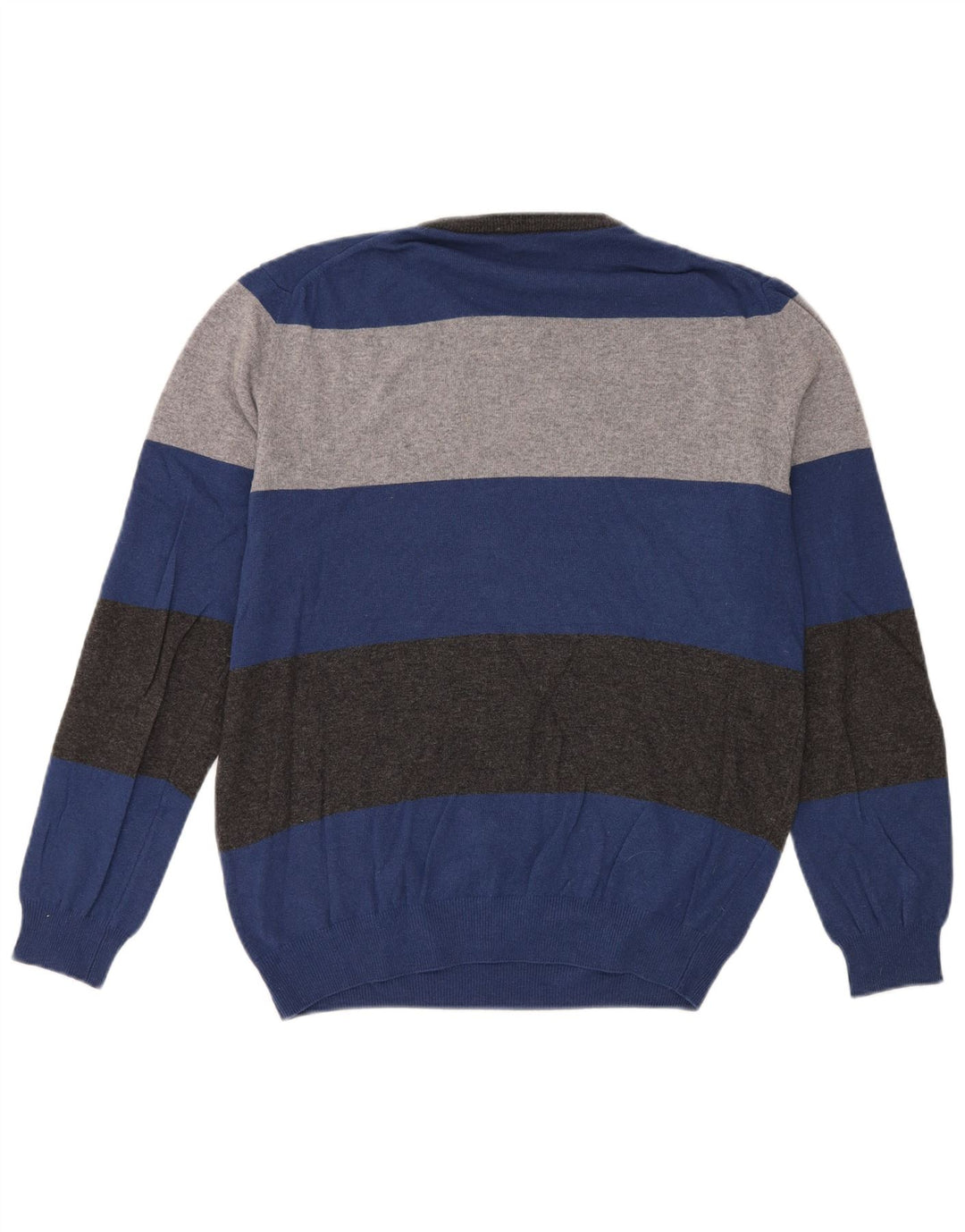 Harmont & Blaine Herre trøjetrøje med rund hals, stor blå stribet polyamid