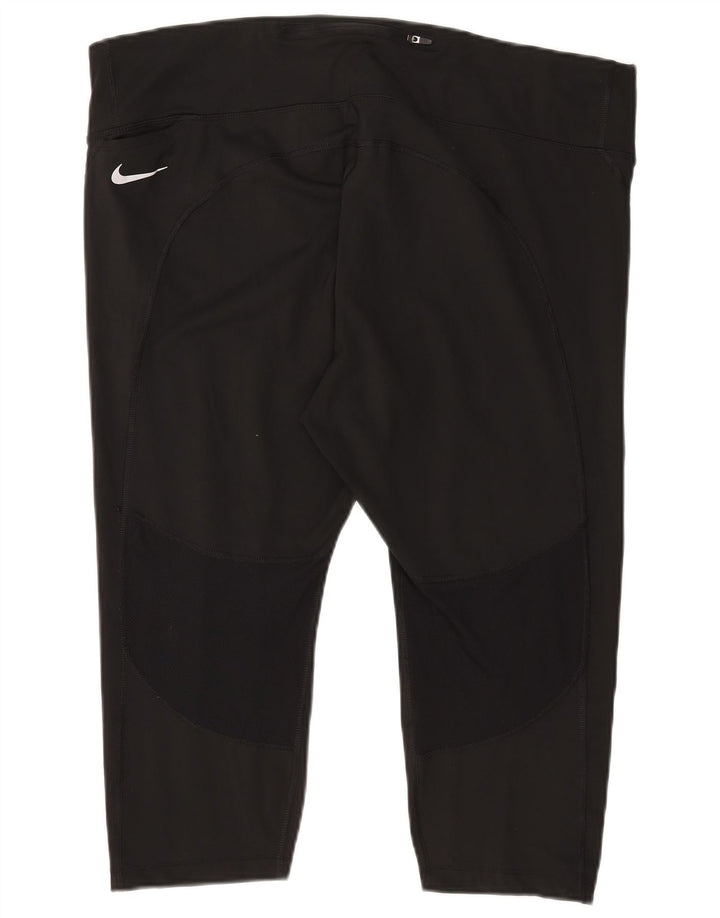 Nike Dame Dri Fit Capri Leggings UK 22 3XL Sort Polyester