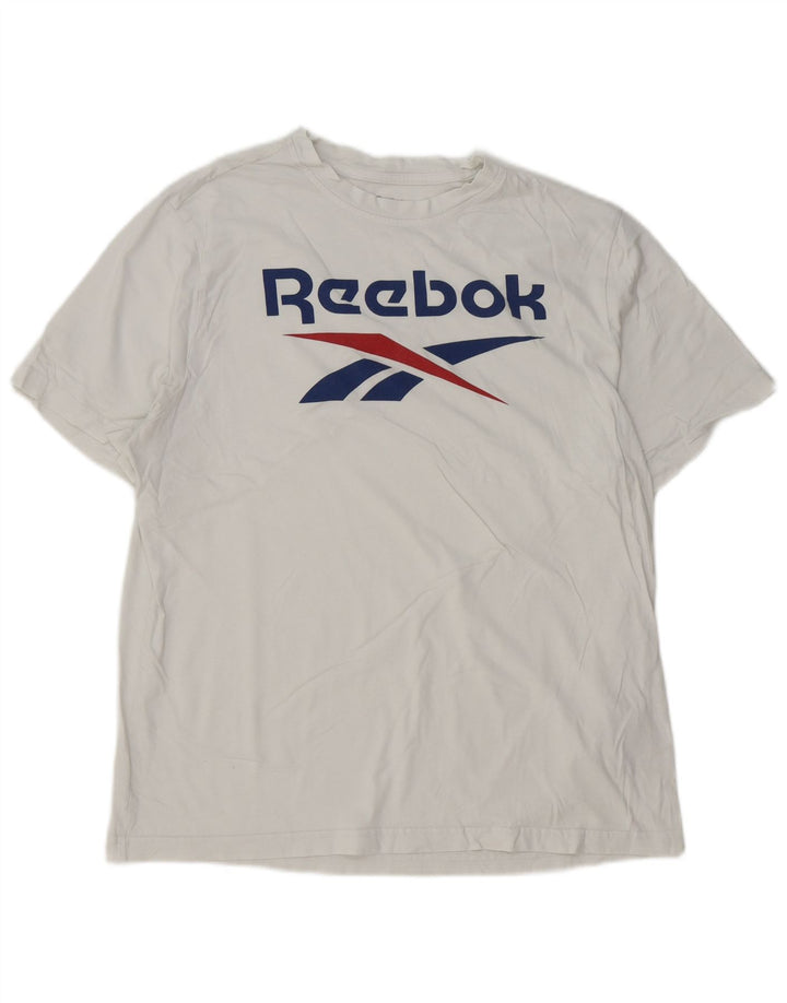 Reebok Herre grafisk T-shirt Top Stor hvid bomuld