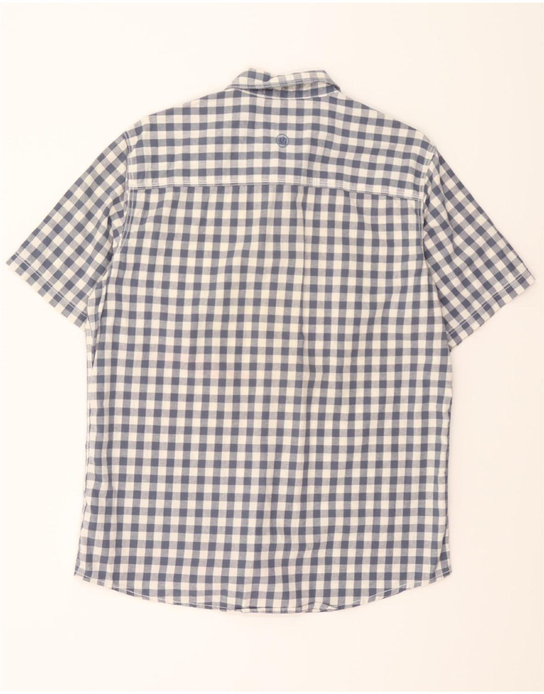 FAT FACE Mens Classic Fit Short Sleeve Shirt Medium Navy Blue Gingham Vintage Fat Face and Second-Hand Fat Face from Messina Hembry 