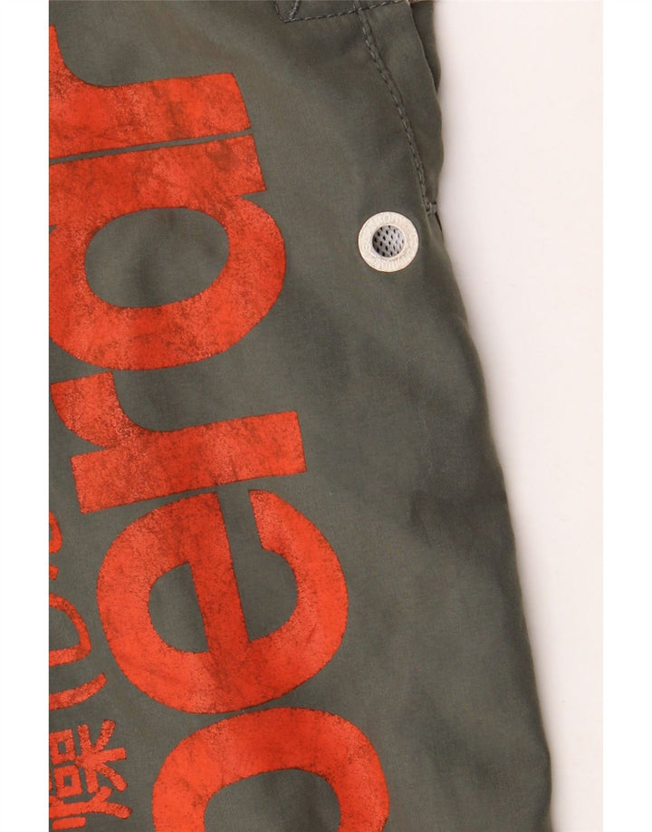 Superdry grafiske badeshorts til mænd, medium Khaki Polyester