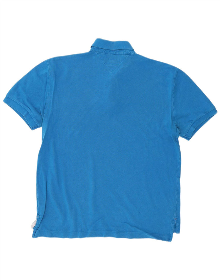 TOMMY HILFIGER Mens Polo Shirt Large Blue Cotton