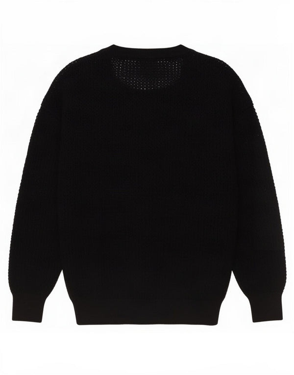 Zara Dame Oversized Boat Neck Jumper Sweater UK 14 Medium Black