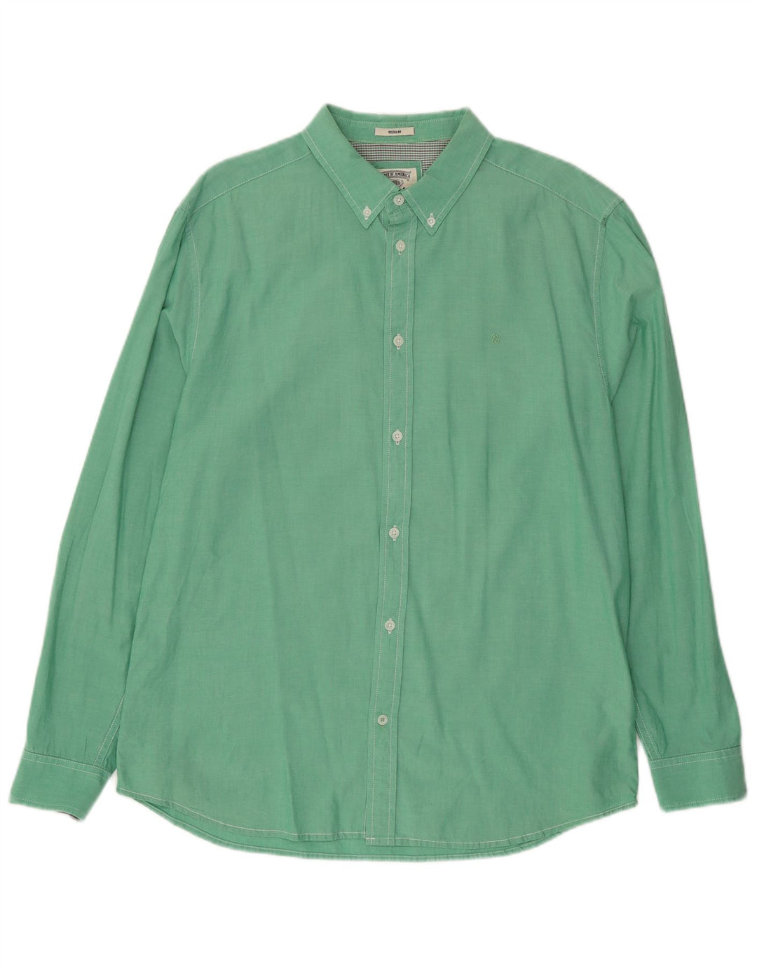 Wrangler herre Regular Fit skjorte XL Grøn bomuld