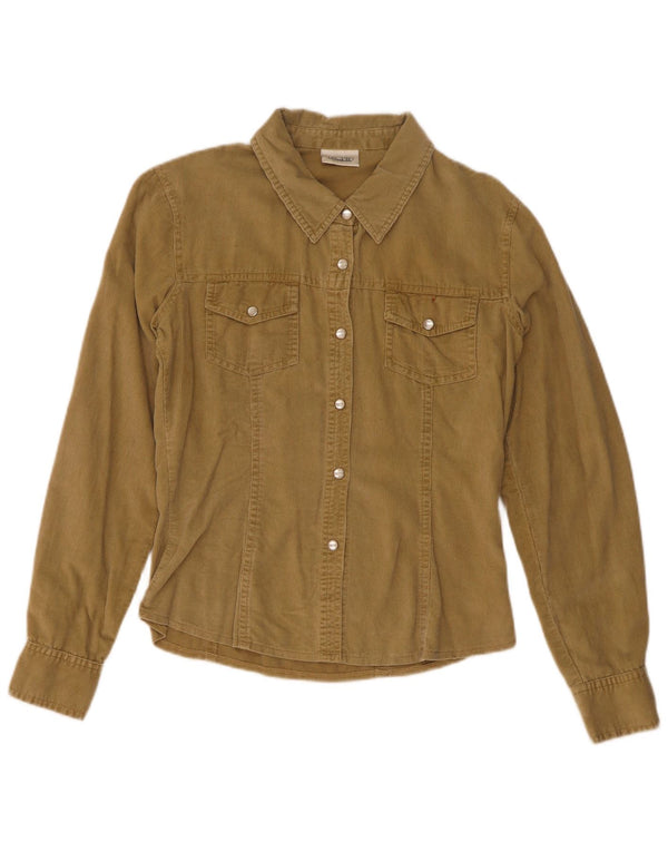 Pimkie Damefløjlsskjorte EU 38 Medium Khaki Bomuld