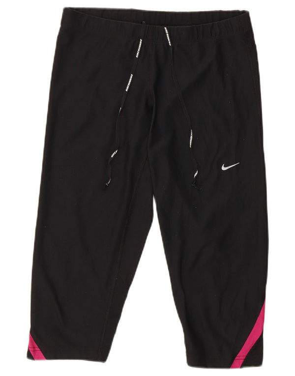 Nike Womens Fit Dry Capri Leggings Medium Black Colourblock Sports