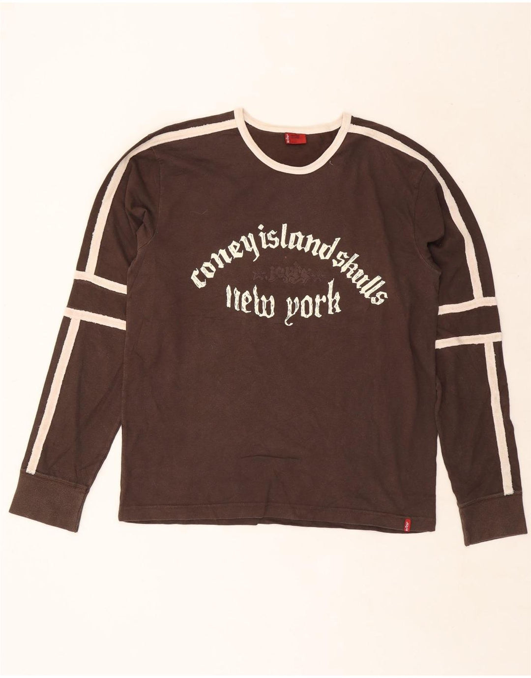Levi's Herre grafisk top Langærmet XL Brun Colourblock