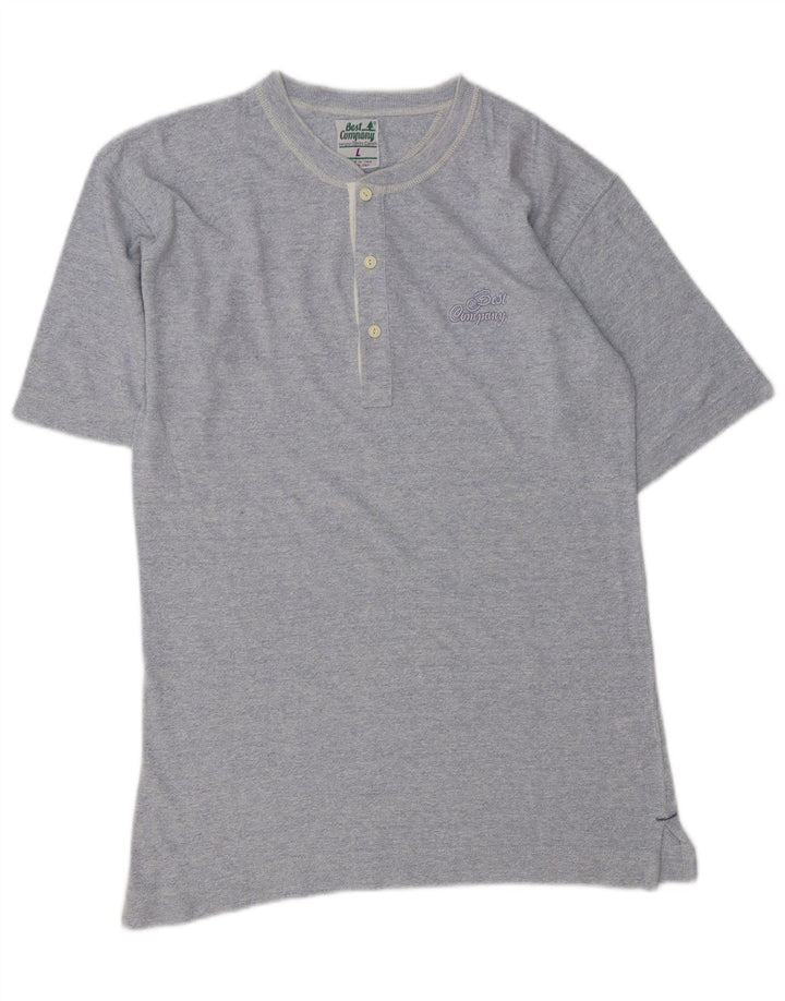 BEDSTE FIRMA Poloskjorte til mænd Stor blå bomuld