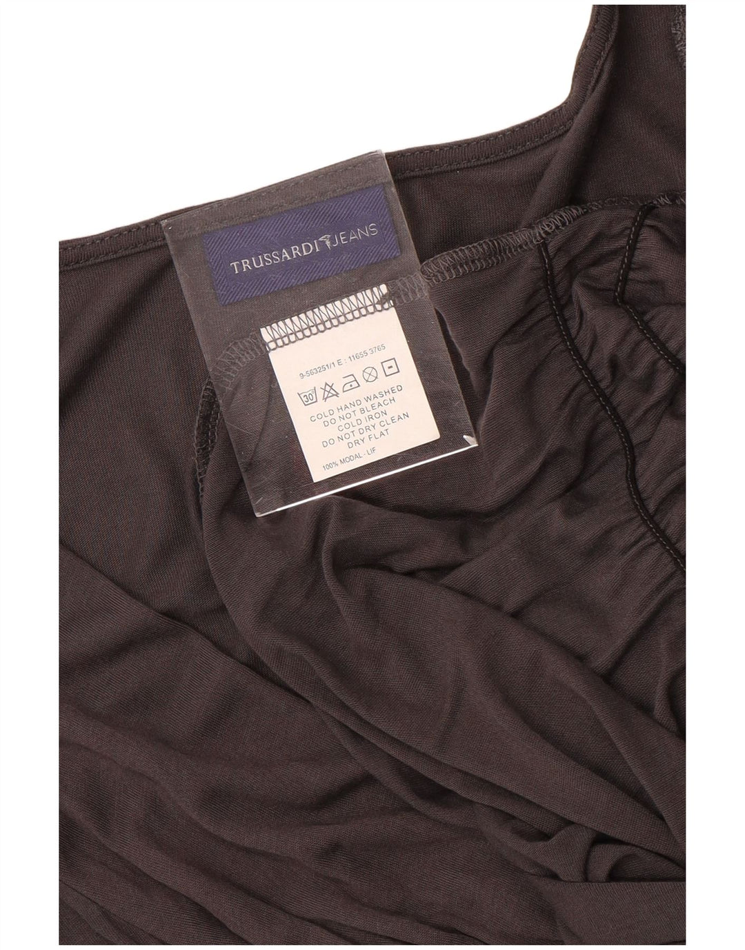 Trussardi Jeans Dame Langærmet Bluse Top UK 16 Stor Grå Modal