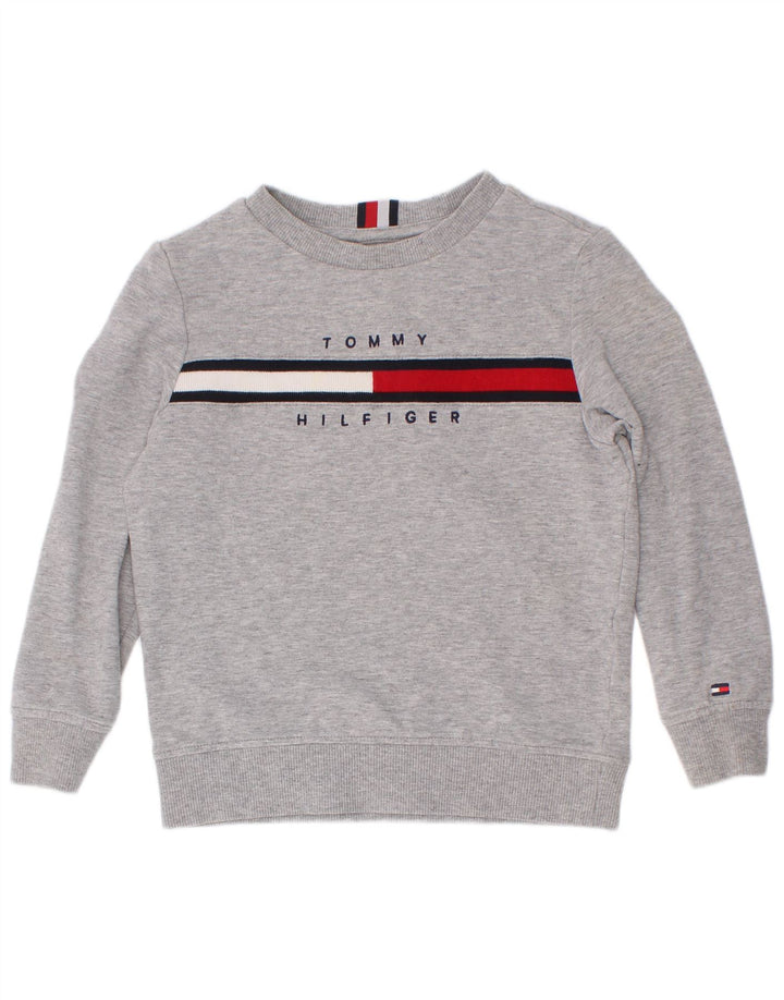 Tommy Hilfiger Boys Grafisk Sweatshirt Jumper 3-4 år Grå Colourblock