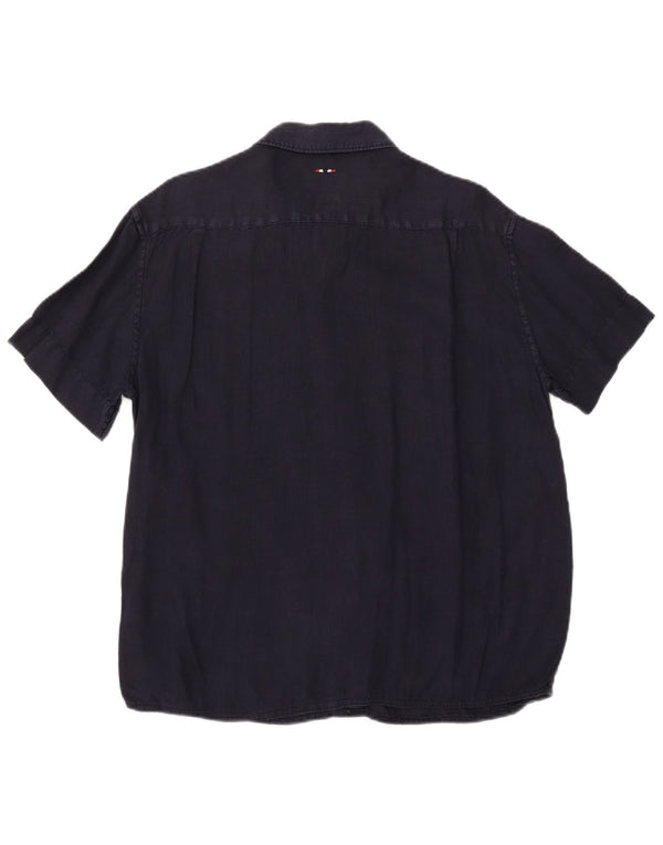 Napapijri Mens Short Sleeve Regular Fit Shirt Medium Navy Blue