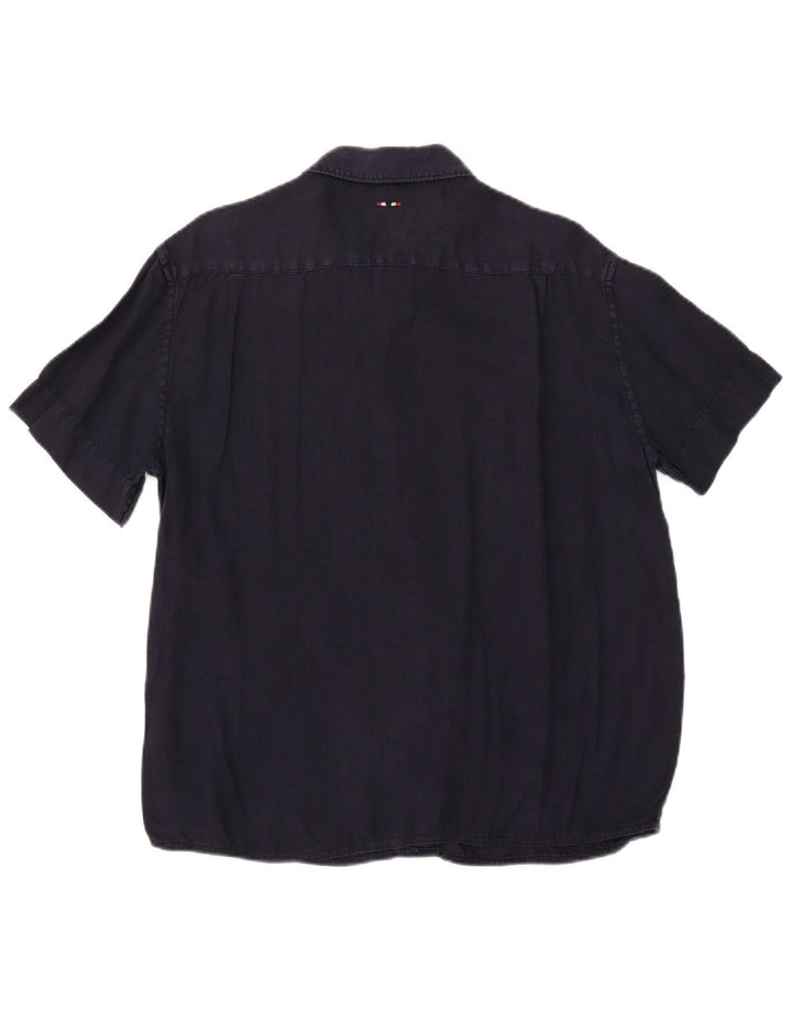 Napapijri Herre kortærmet Regular Fit skjorte Medium Navy Blue