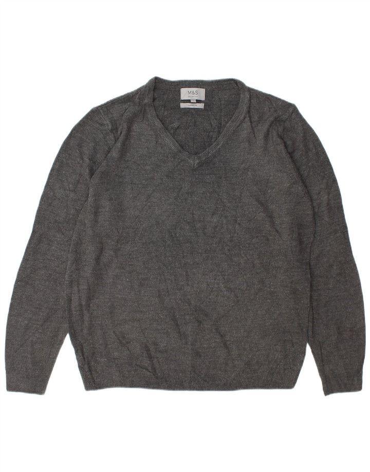 Marks & Spencer Herre V-hals sweater Stor Grå Akryl