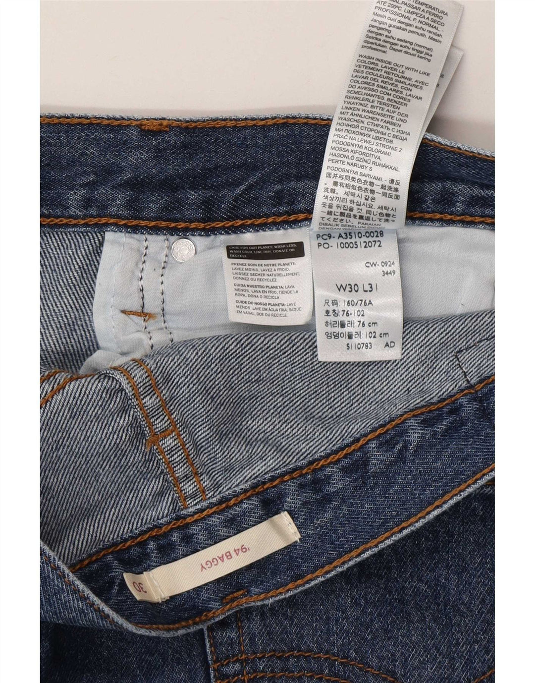 Levi's Dame Baggy Loose Jeans W30 L31 Blå Bomuld