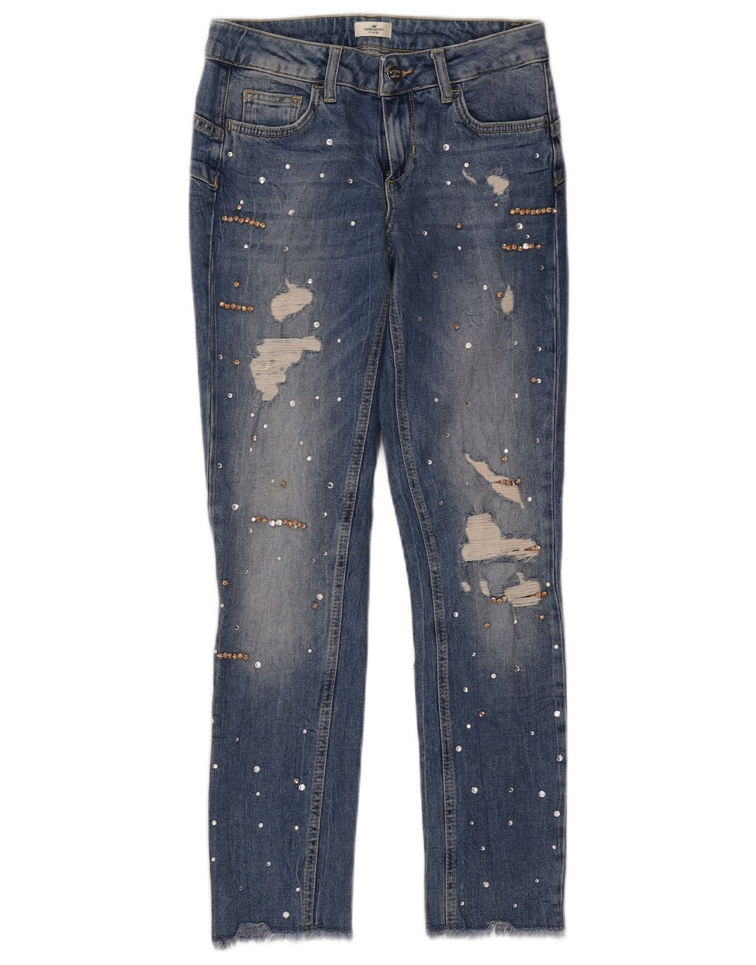 Liu Jo Dame Distressed Slim Jeans W27 L27 Blå Bomuld