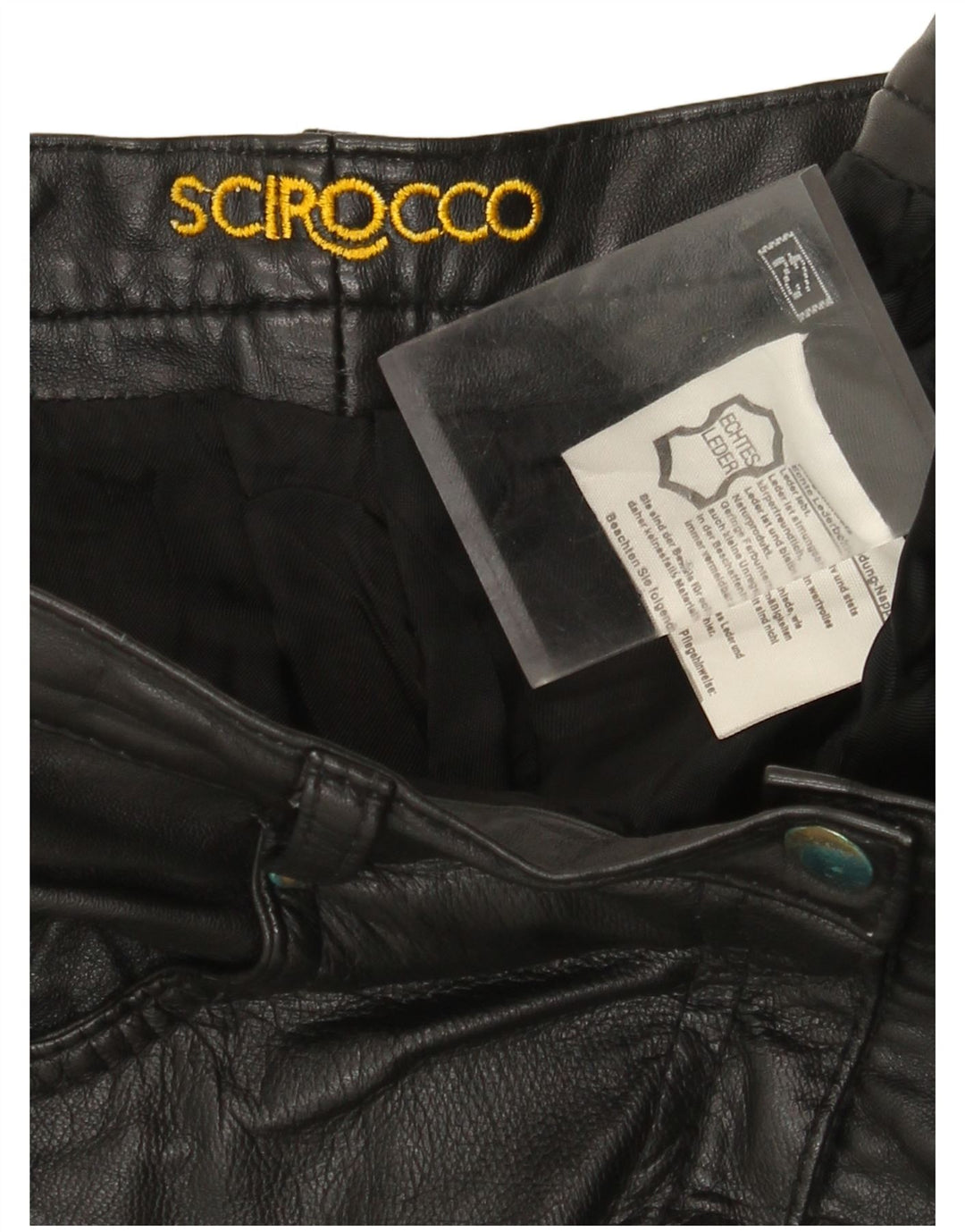 Scirocco koniske læderbukser til kvinder IT 42 Medium W30 L29 sort læder