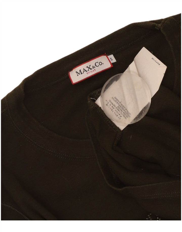 Max & Co. Dame grafisk top Langærmet UK 8 Lille Khaki Bomuld