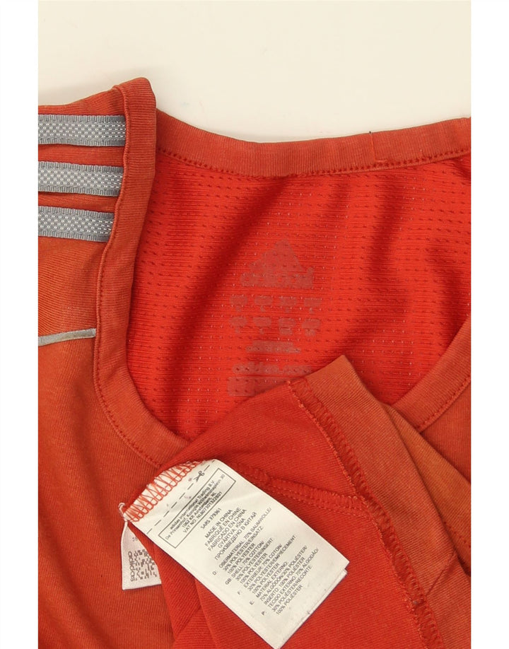 ADIDAS Herre T-Shirt Top Stor Orange Colourblock Bomuld