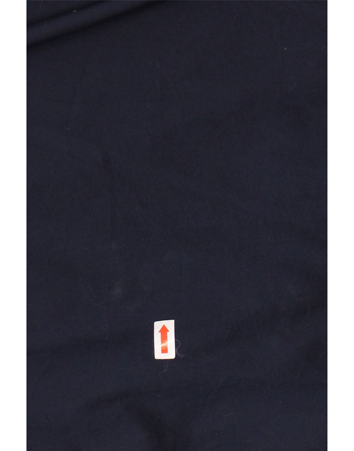 BENETTON Womens Front Tie Shirt UK 10 Small Navy Blue Cotton
