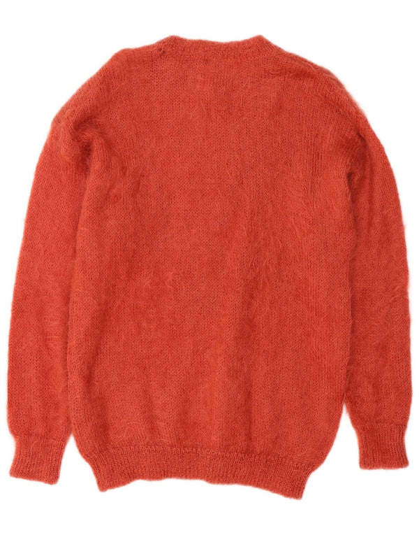 Niki Line Dame Boat Neck Jumper Sweater UK 16 Large Orange Floral Mohair