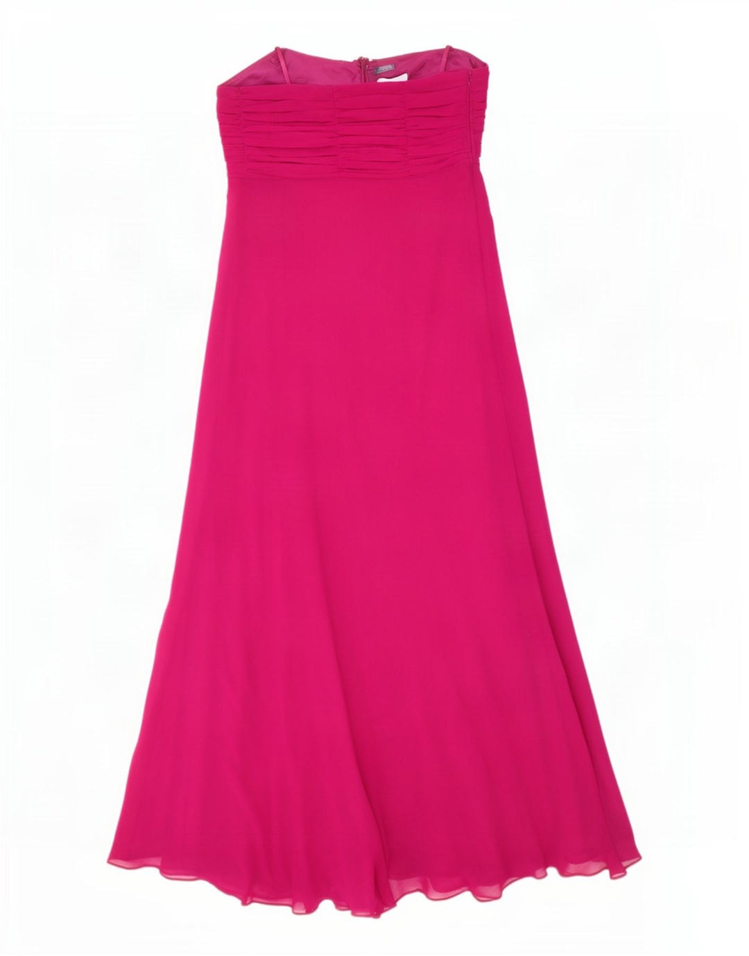 Debut Dame Maxi Stropløs Kjole UK 12 Medium Burgundy Polyester