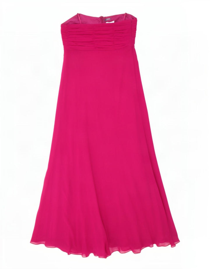 Debut Dame Maxi Stropløs Kjole UK 12 Medium Burgundy Polyester