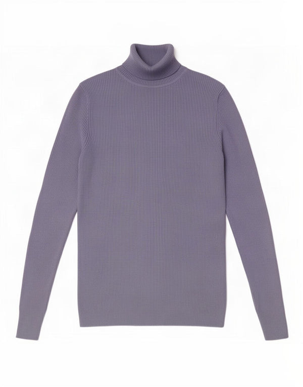 Marks & Spencer Dame Rullehals sweater UK 12 Medium Blue Viscose