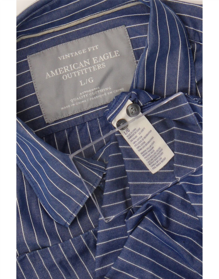 American Eagle Outfitters Vintage Fit skjorte til mænd, stor blå nålestribe