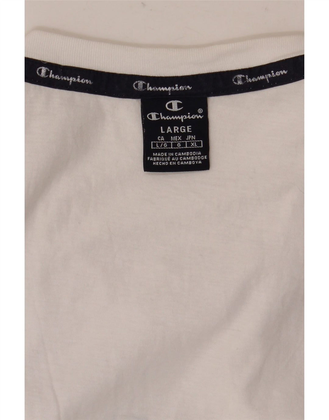 Champion Herre T-Shirt Top Stor Hvid Colourblock