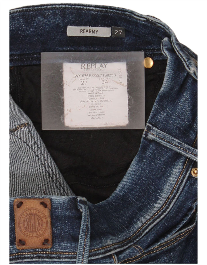 Replay Dame Rearmy Slim Bootcut Jeans W27 L29 Blå Bomuld