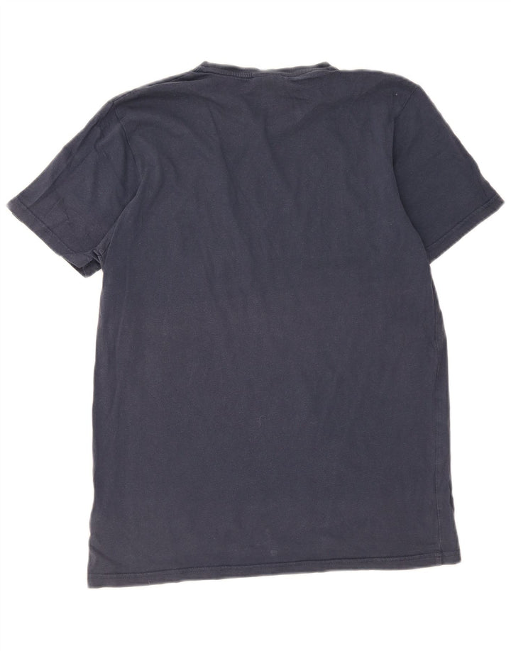 Ellesse Herre Grafisk T-Shirt Top Medium Marineblå Bomuld