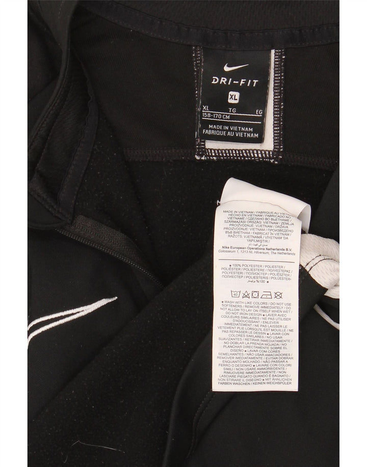 Nike Boys Dri Fit Pullover med lynlås-hals træningsdragt Top 13-14 år XL Sort