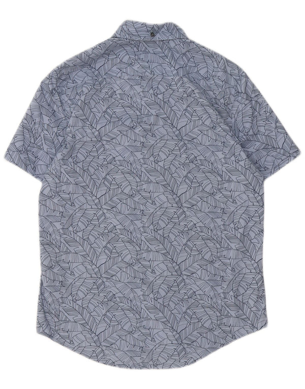 Tommy Hilfiger Mens Short Sleeve Slim Fit Shirt Small Blue Floral Cotton