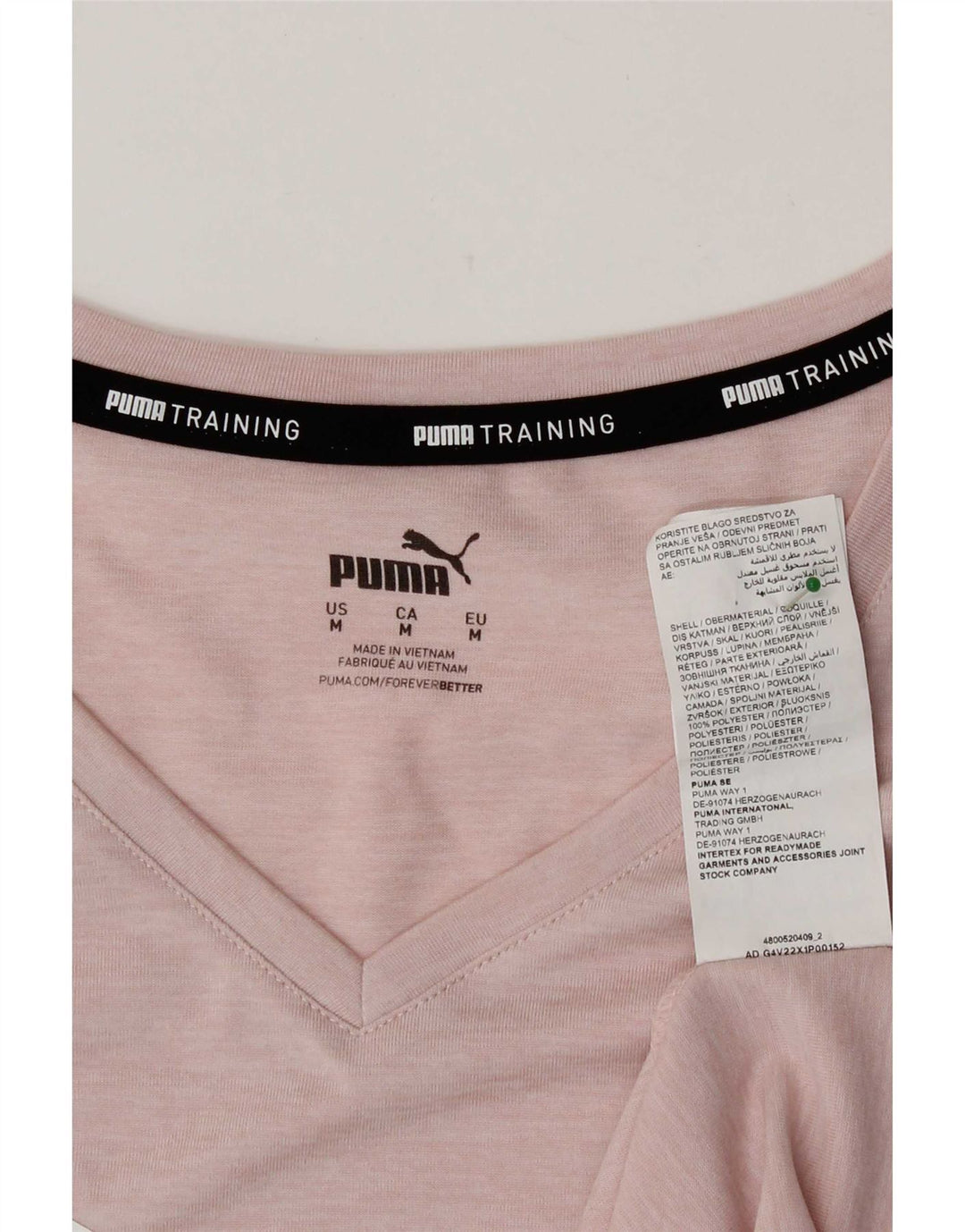 Puma Grafisk T-Shirt Top UK 14 Medium Pink Polyester