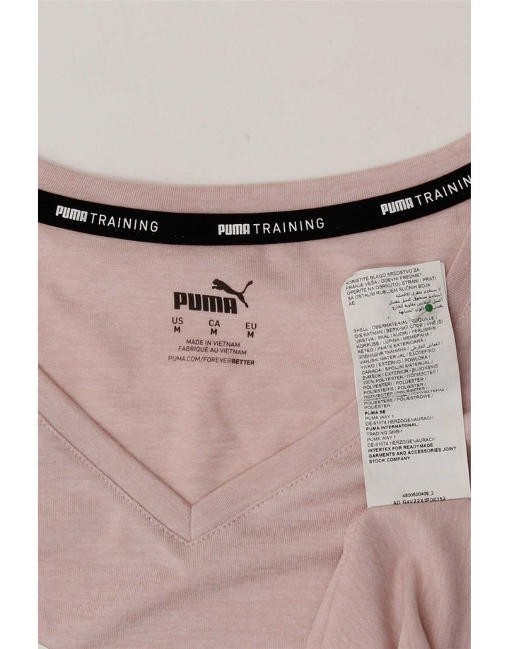Puma Grafisk T-Shirt Top UK 14 Medium Pink Polyester