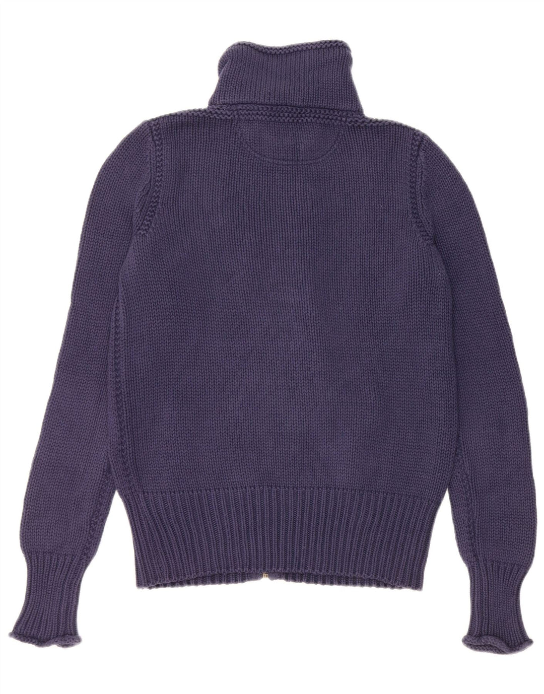 RALPH LAUREN Dame Cardigan Sweater UK 14 Medium Navyblå Bomuld