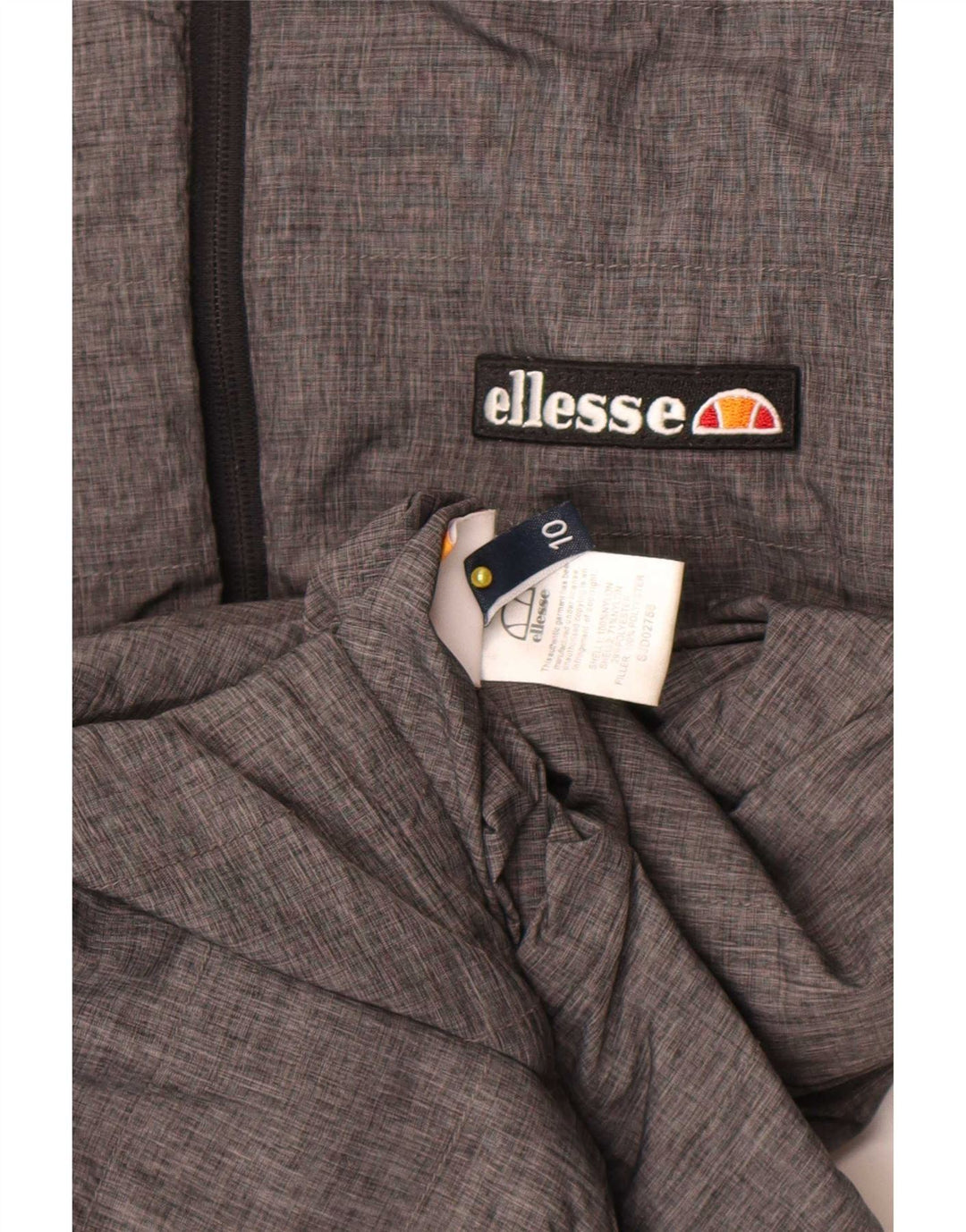 Ellesse Dame Hætte Vendbar Polstret Jakke UK 10 Lille Grå Nylon