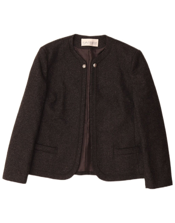 EASTEX Womens Open Blazer Jacket UK 12 Medium Grey New Wool