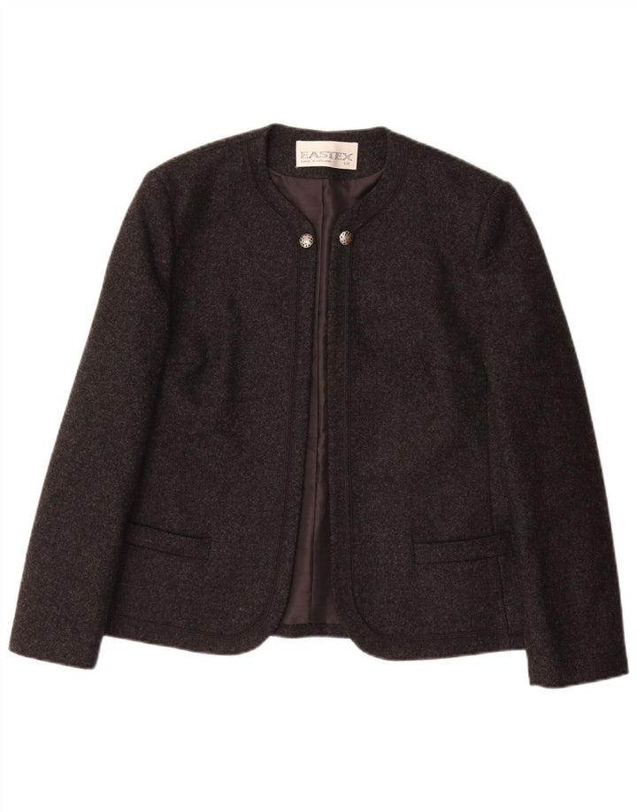 EASTEX Womens Open Blazer Jacket UK 12 Medium Grey New Wool