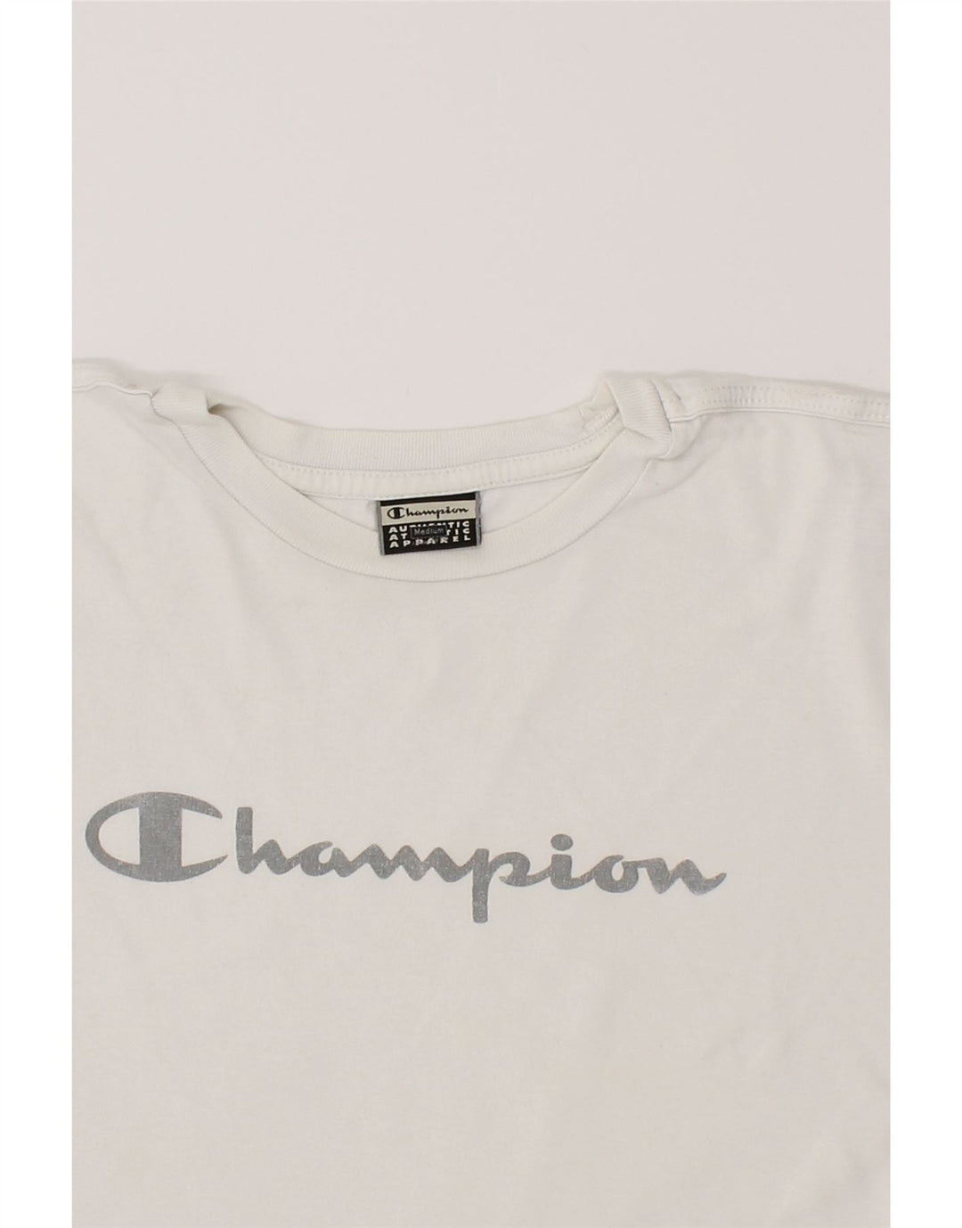 CHAMPION Womens Graphic T-Shirt Top UK 14 Medium White Cotton Vintage Champion and Second-Hand Champion from Messina Hembry 
